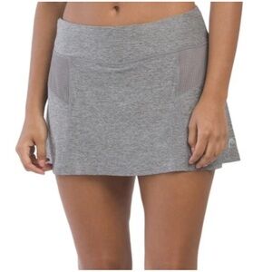 HEAD Women's Slim Fresh Mesh Skort Flint Gray Heather Pocket Size L - NWT $45